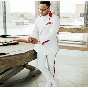 Costume de Mariage Homme Blanc et Rouge pour Affaires, Blazer Slim Fit, Tuxedo, Veste de Costume de Marié – Vente en Gros - Product Image 2