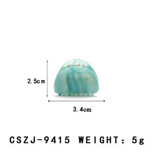 CANYUAN estilo europeo y americano precio bajo personalizado 3,4 cm redondo PVC acetato pinzas para el cabello lindas señoras garra Clips personalizado al por mayor - Product Image 2