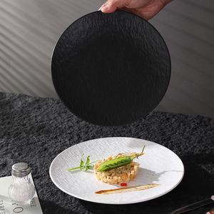 Assiette en céramique pour hôtel et restaurant, assiette à steak et pâtes en grès sous glaçure, assiette à salade et sushi, assiette à dessert et à collation - Product Image 4