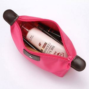 Bolsas de Maquillaje Plegables de Nailon Impermeables con Logotipo Personalizado, Color Rosa, para Mujer, Bolsa de Cosméticos Moderna - Product Image 4