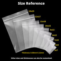 Sac avec logo personnalisé Sac d'emballage transparent en PE avec fermeture éclair Petits sacs en plastique transparent à fermeture éclair avec logo personnalisé pour le stockage des aliments