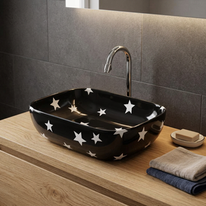 Comptoir de salle de bain moderne en granit de surface solide couleur ivoire, résistant à l'eau, écologique, durable, à l'apparence élégante - Product Image 6