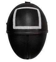 Masque en latex noir pour adulte, accessoire de costume de visage humain, masque de cosplay, superviseur, fête d'Halloween, accessoire de jeu mortel