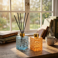 Diffuseur de parfum artisanal en verre carré motif ananas Water Cube, sans flamme, pour huiles essentielles, désodorisant