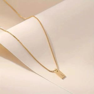 Collar con Letra de Acero Inoxidable Chapado en Oro de 18K, Collares con Iniciales de Nombre en Oro, Collar con Colgante de Iniciales Personalizadas para Mujer - Product Image 6
