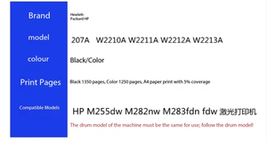 Cartouche de toner complète H-P 207A (W2210A W2211A W2212A W2213A) 37*10*12 pour M255dw/M255nw <span class=keywords><strong>M282nw</strong></span>/283fdn - Product Image 6