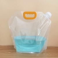 Sac de boisson transparent 5L sacs de 1 gallon pochette de boisson pochette de bec de bière réutilisable en plastique liquide sacs de poche de bec debout avec poignée