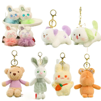 Grosir Gantungan Kunci Boneka Hewan Custom 10-18cm Mini Boneka Lembut Gantungan Kunci Pabrik OEM