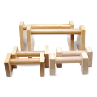 Logo personnalisé Gymnastique Exercice Fitness Workout Parallèles en bois Parallèles Parallettes en bois de hêtre Push Up Pushup Poignées Stand Bar