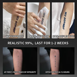 Tatouage temporaire gothique foncé, tatouage semi-permanent, imperméable, dure 2 semaines, tatouage réaliste à base de plantes pour le <span class=keywords><strong>bras</strong></span>, l'épaule - Product Image 5