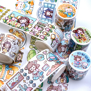 Autocollants personnalisés mignons et kawaii, fournitures de papeterie et de journalisation, faible MOQ, ruban washi personnalisé OEM - Product Image 1