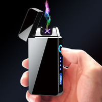 Briquet Électrique Classique Professionnel Créatif USB Rechargeable Coupe-Vent Double Arc Personnalisable avec Logo Cadeau pour Extérieur