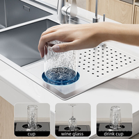 Évier de cuisine double en acier inoxydable 304, à montage par le haut, intelligent, fait main, avec égouttoir