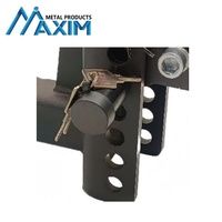 Support de boule d'attelage réglable pour attelage de remorquage de 2 pouces, compatible camion, SUV, VR, avec réglage de hauteur et double boule