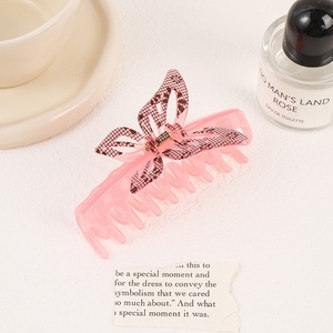 Jepit Rambut Custom Warna Jelly Plastik Baru Jepit Kupu-kupu Aksesoris Rambut Wanita Grosir Campuran - Product Image 6