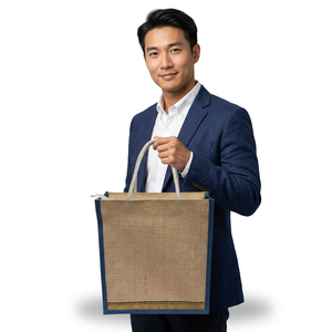 Sac en jute avec cordon de serrage, fabricant de pochettes en fibres naturelles sécurisées pour l'emballage cadeau et la vente en gros - Product Image 1