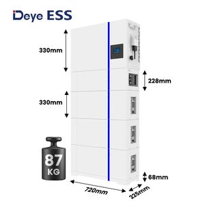 Deye Stackable LV LiFePO4 baterai, 51.2V 100Ah 5.12kWh baterai penyimpanan energi dengan IP65 6000 siklus AI-W5.1-B - Product Image 2