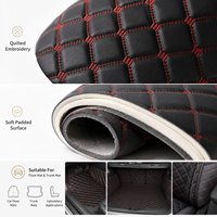 Tissu en similicuir matelassé PVC, cuir synthétique à motif losanges, tissu pour tapis de voiture, tapis de coffre, sellerie, rouleau en gros OEM