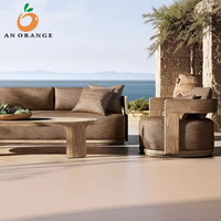Juego de Sofás de Madera para Exteriores de Diseño Moderno, Muebles de Jardín de Lujo para Hoteles, Villas, Casas de Campo, Parques y Salas de Estar