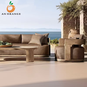 Set Divani Moderni di Lusso <span class=keywords><strong>da</strong></span> Esterno in Legno Massello di Teak, Arredamento <span class=keywords><strong>da</strong></span> <span class=keywords><strong>Giardino</strong></span> per Hotel, Ville, Agriturismi, Parchi e Cortili - Product Image 1