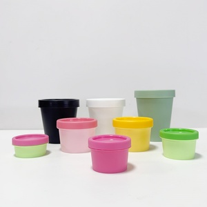 Tarros de plástico PP de 50ml, 100ml, 200ml, 250ml, de color de fábrica, con tapa giratoria, a prueba de fugas, para crema de mantequilla, incluye espátula y tapa de color. - Product Image 2