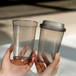 Vaso Desechable Cuadrado de Plástico PP a Prueba de Fugas con Tapa Plana y Cuchara para Té de Burbujas, Smoothies y Ensaladas de Frutas (Color Personalizado de 20-120C) - Product Image 6