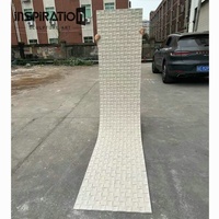 Façade de jardin villa 3D avec revêtement en pierre artificielle souple PU, aspect calcaire naturel, design circulaire creux, prix parfait