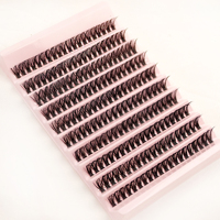Baru untuk Bulu Mata Palsu Sintetis Mewah Buatan Tangan C D untuk Segmen DIY Cluster Lashes 12 Baris Hitam Private Label Extension Kit