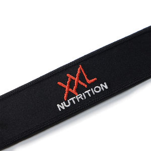 Venta al por mayor de doble cara bordado bolsa llavero personalizado promocional llavero Logo Correa llavero - Product Image 4