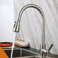 Nouveau Robinet de Cuisine Monocommande en Acier Inoxydable avec Capteur Automatique et Économie d'Énergie, à Commande par Application, avec Cartouche Céramique, Modèle 2024