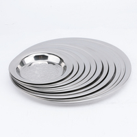 Prix de gros motif de fleurs arabes assiette ronde en acier inoxydable plateau de service