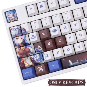 Genshin Impact <span class=keywords><strong>Ganyu</strong></span> Keycap Cherry Profile Anime PBT Dye Sub Teclado mecánico Key Cap <span class=keywords><strong>Set</strong></span> - Product Image 3