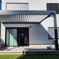 Pergola en aluminium à lames orientables, étanche, avec auvent motorisé, pour terrasse commerciale, jardin, extérieur