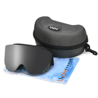 Masque de Ski d'Usine Protection UV400 Lunettes de Snowboard Personnalisées OEM Anti-Buée avec Sangles et Verres Magnétiques