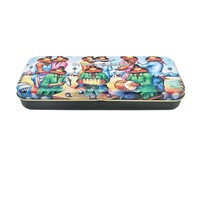 Boîte en métal rectangulaire personnalisée de haute qualité, écologique, avec charnière, étui à crayons en fer, design personnalisé, revêtement UV pour artisanat et cadeaux