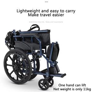Silla de ruedas plegable de acero al carbono, silla de ruedas manual de viaje para pacientes de <span class=keywords><strong>hospital</strong></span> y ancianos con reposapiés, 20 ruedas - Product Image 2
