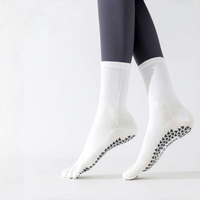 Chaussettes de yoga - Chaussettes de Pilates professionnelles antidérapantes pour entraînement en intérieur, spéciales en pur coton, pour la danse, le fitness, avec orteils séparés, pour la natation