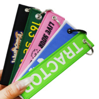 Cadeaux promotionnels marque personnalisée broderie tissée mode 3d porte-clés porte-clés personnalisé Logo voiture Jet Tag brodé porte-clés