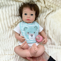 18-Zoll LOULOU Vollsilikon-Reborn-Puppe mit handgearbeitetem Haar und realistischen Hautdetails, Schnuller erhältlich