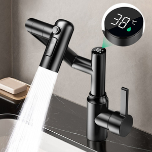 Filtre anti-éclaboussures rotatif robinet à affichage numérique pivotant à 360 degrés extensible <span class=keywords><strong>accessoires</strong></span> de robinet de salle de bain à 3 voies - Product Image 1