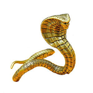 Statue de Cobra Roi en Cuivre Pur Vintage, Figurine de Serpent à Visage Humain en Métal Laiton, Modèle <span class=keywords><strong>Naja</strong></span> - Product Image 1