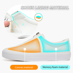 Chaussures basses classiques pour femmes avec logo personnalisé chaussures sans lacet en <span class=keywords><strong>toile</strong></span> <span class=keywords><strong>blanche</strong></span> baskets pour femmes nouveau style - Product Image 3