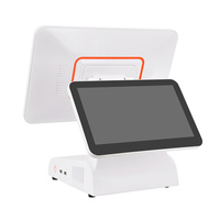 Terminal tout-en-un de caisse enregistreuse POS avec écran double, processeur double cœur I3, OEM, pour supermarché, restaurant