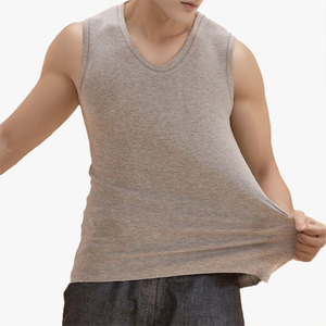 Seamless Thermal <b>Vest</b> For <b>Men</b> Sleeveless 100% Cotton Gilet Double-Sided <b>Fleece</b> Lined Base Layer For Autumn And Winter - Product Image 6