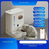 Distributeur automatique de nourriture pour animaux de compagnie intelligent avec caméra vidéo WiFi, distributeur de nourriture et d'eau 2 en 1, grande capacité 5L/4L, contrôle par application 5G, distributeur de nourriture pour chats et chiens
