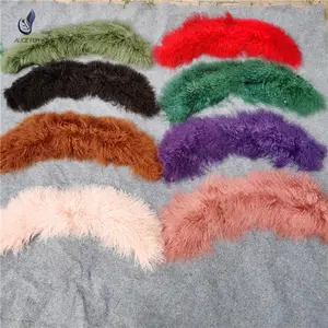 Factory Wholesale Supply Winter Warm Detachable Long Hair Custom Real Mongolian Sheep Fur Collar For Parka Jacket