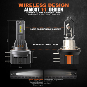 หลอดไฟหน้า LED สำหรับ T1 H7 15000lm 120W ชิป canb 6000K 3570ไฟหน้ารถมอเตอร์ไซด์ LED TUR-Bo H4 CANbus - Product Image 5