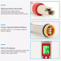 Moniteur de qualité de l'eau numérique Testeur 4 en 1 EC TDS PH TEMP Mètre avec rétroéclairage pour piscines Eau potable