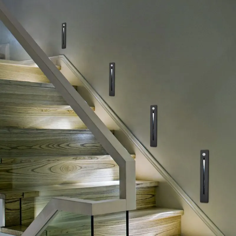 Встраиваемый светильник для лестницы с датчиком движения, настенные светильники для лестницы