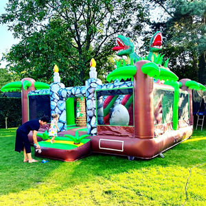 Parque infantil inflable de dinosaurios, área de juegos inflable para niños al aire libre, castillo inflable gigante con tobogán. - Product Image 1